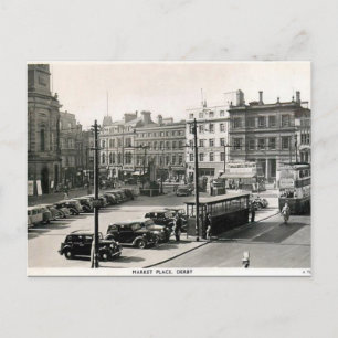 Old Postcard - Market Place, Derby