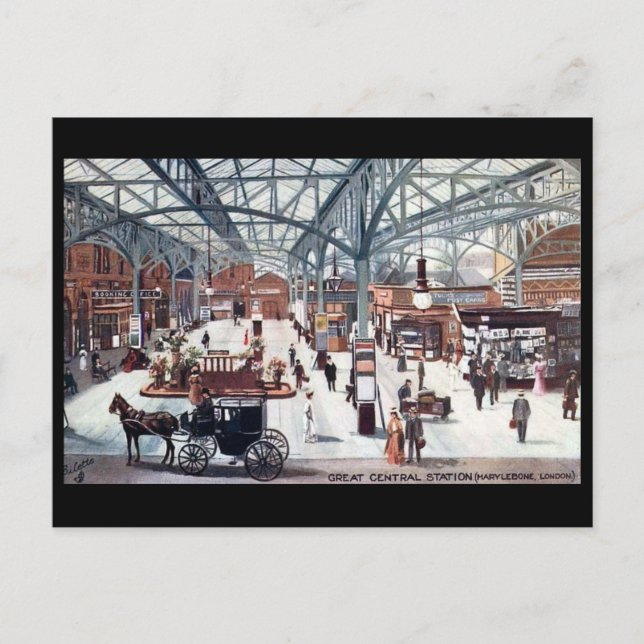 Old Postcard -Marylebone Station, London (Front)