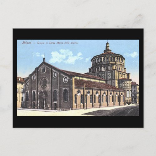 Old Postcard _ Milan Santa Maria delle grazie