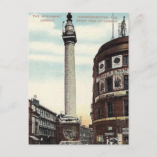 Old Postcard - Monument, City of London (Front)