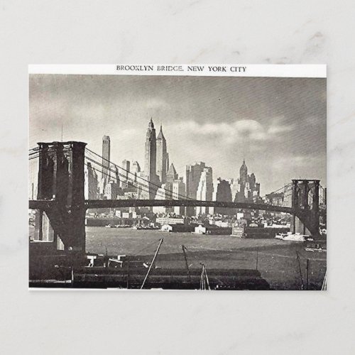 Old Postcard New York City Brooklyn Bridge Postc Postcard