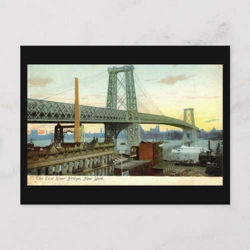 Old Postcard New York City Williamsburg Bridge Postcard