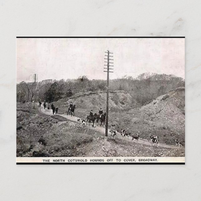 Old Postcard - North Cotswolds Hunt, Broadway (Front)