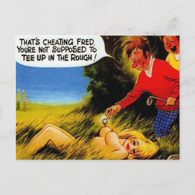 Old Postcard - Old Comic Golf Postcard (Front)