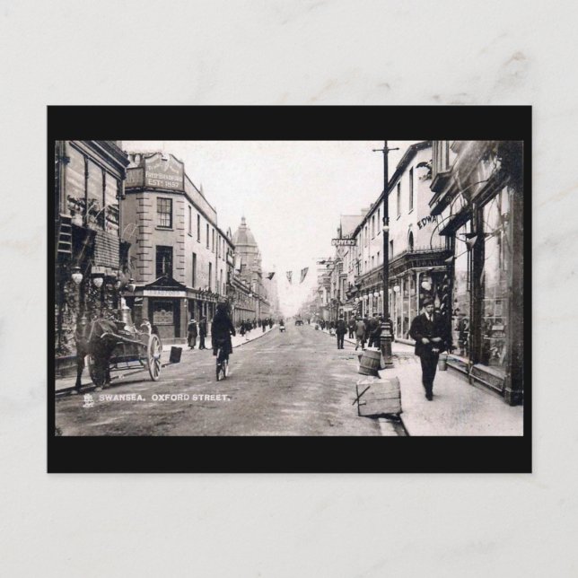 Old Postcard - Oxford Street, Swansea (Front)