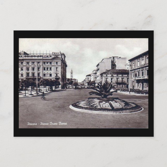 Old Postcard - Pescara, Piazza Bruno Buozzi (Front)
