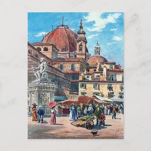 Old Postcard _ Piazza San Lorenzo Florence