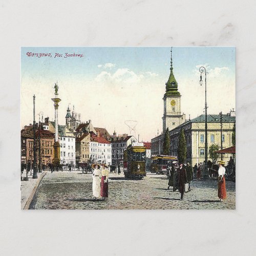 Old Postcard _ Plac Zamkowy Warsaw Poland