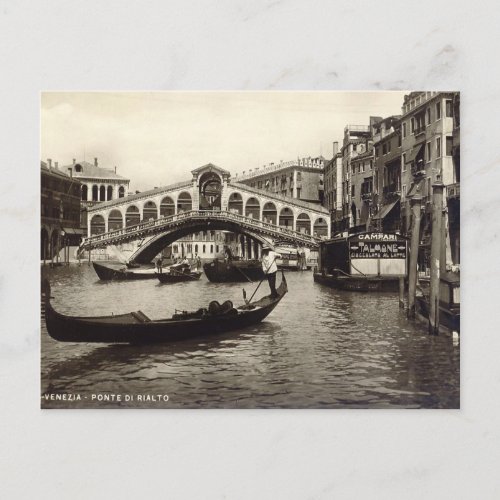 Old Postcard _ Ponte di Realto Venezia