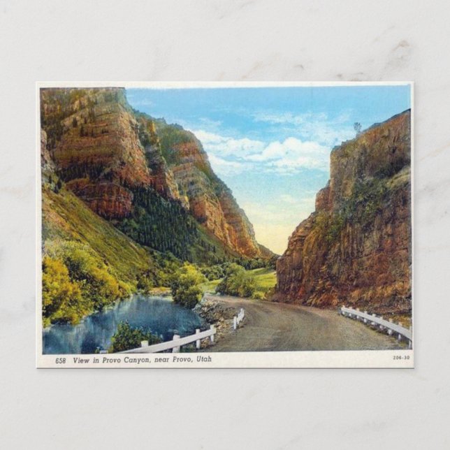 Old Postcard - Provo Canyon, Utah (Front)
