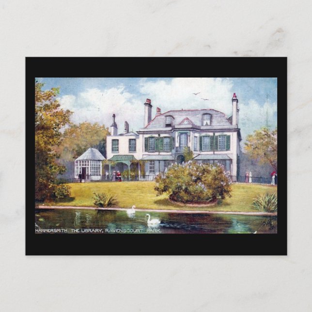 Old Postcard - Ravenscourt Park Library, Hammersmi (Front)