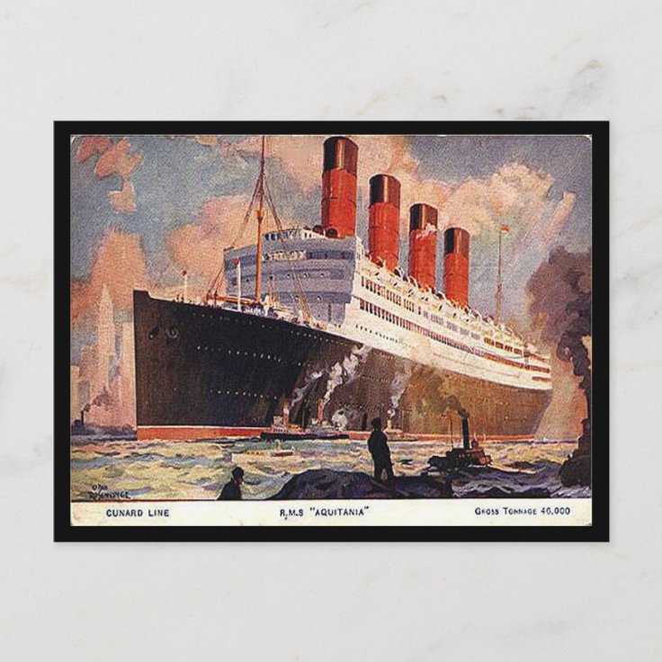 Old Postcard - RMS Aquitania | Zazzle