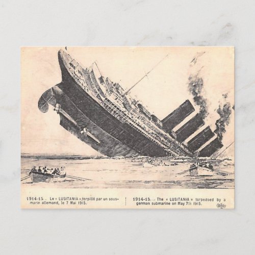 Old Postcard _ RMS Lusitania