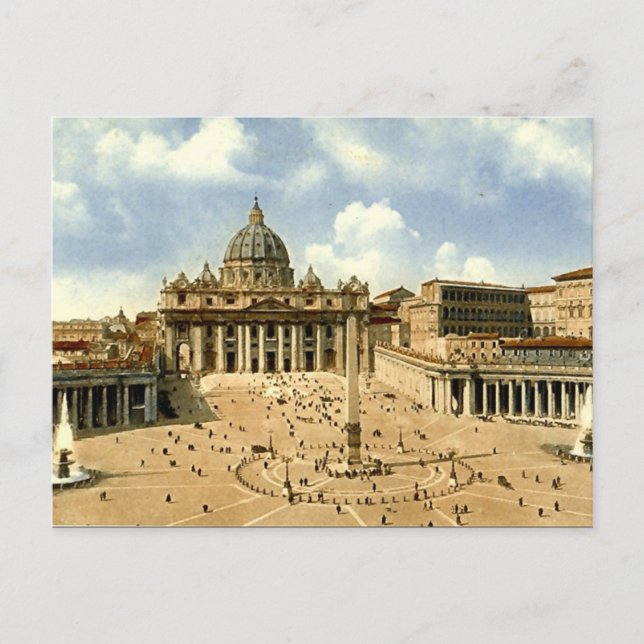 Old Postcard, Rome, St Peter's and the Vatican Postcard (Front)