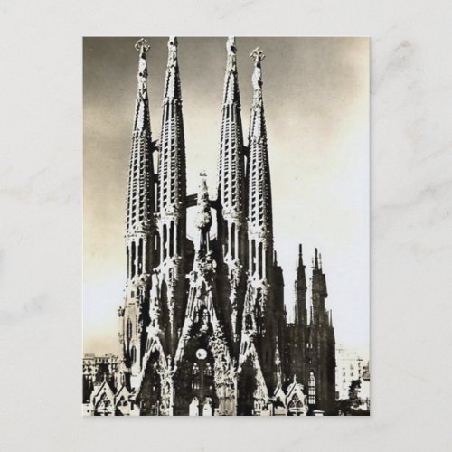 Old Postcard _ Sagrada Familia Barcelona