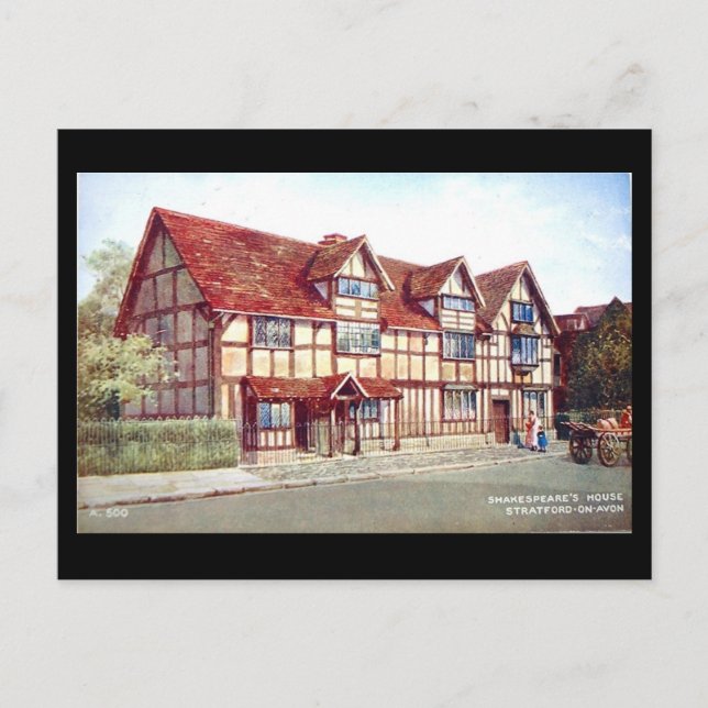 Old Postcard - Shakespeare's Birthplace, Stratford (Front)