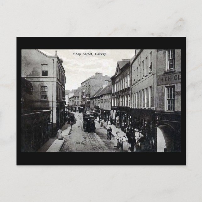 Old Postcard - Shop St, Galway, Ireland (Front)
