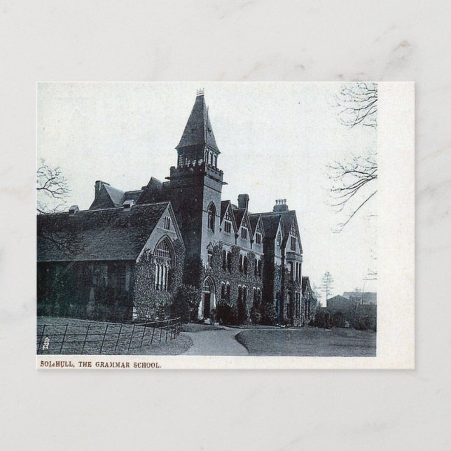 Old Postcard - Solihull Grammar School (Front)