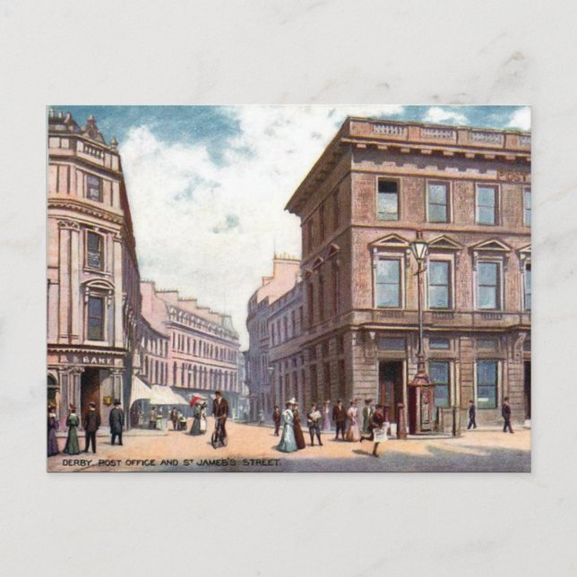 Old Postcard - St James's St, Derby (Front)