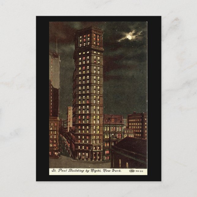 Old Postcard, St Paul Building, New York City Postcard (Front)