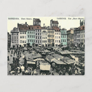 Old Postcard - Stare Miasto, Warsaw, Poland
