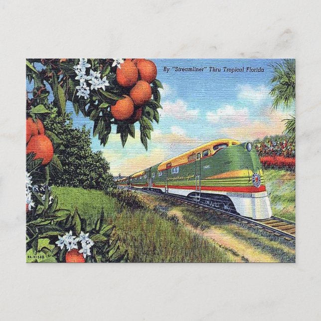 Old Postcard - "Streamliner" in Florida (Front)