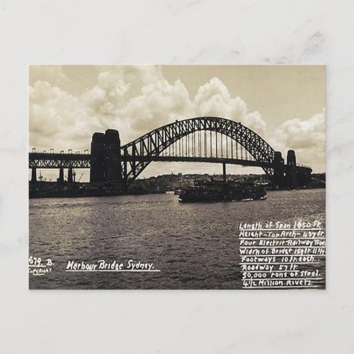 Old Postcard _ Sydney Harbor Bridge