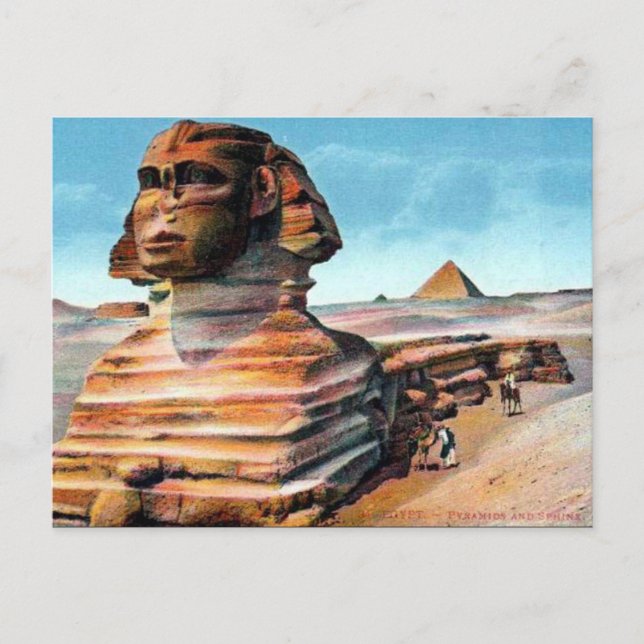 Old Postcard - The Sphinx, Cairo, Egypt (Front)