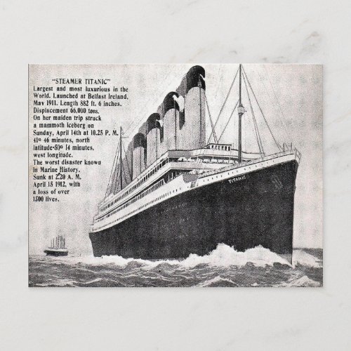 Old Postcard _ The Steamer Titanic