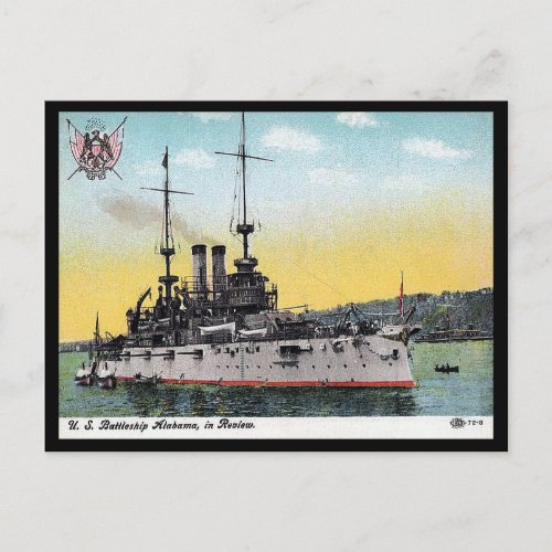 Old Postcard _ US Battleship Alabama