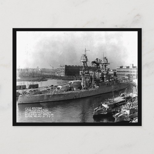 Old Postcard _ US Battleship Arizona