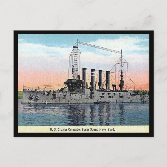 Old Postcard - US Cruiser "Colorado" (Front)