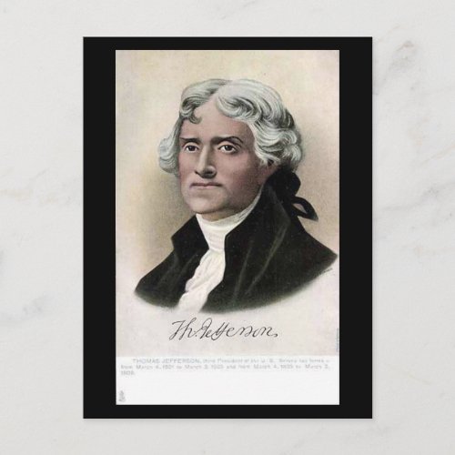 Old Postcard _ US President Thomas Jefferson