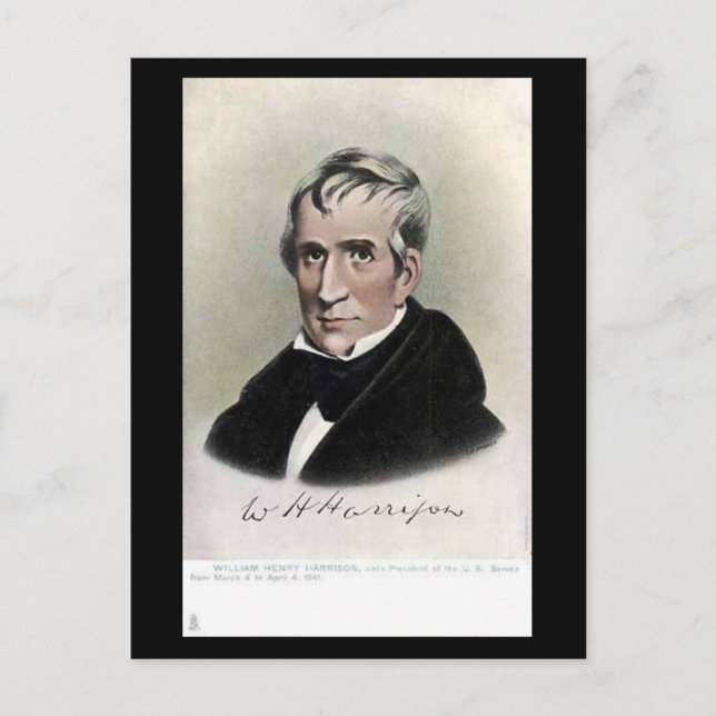 Old Postcard - US President William Harrison (Front)