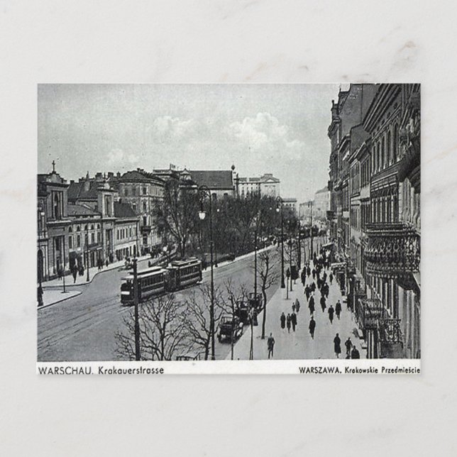 Old Postcard - Warsaw, Poland (Front)