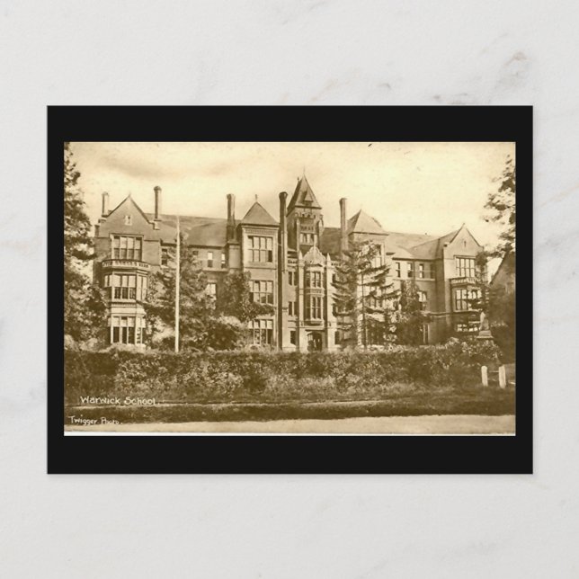 Old Postcard, Warwick School Postcard (Front)