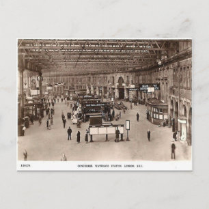 Old Postcard - Waterloo Station, London