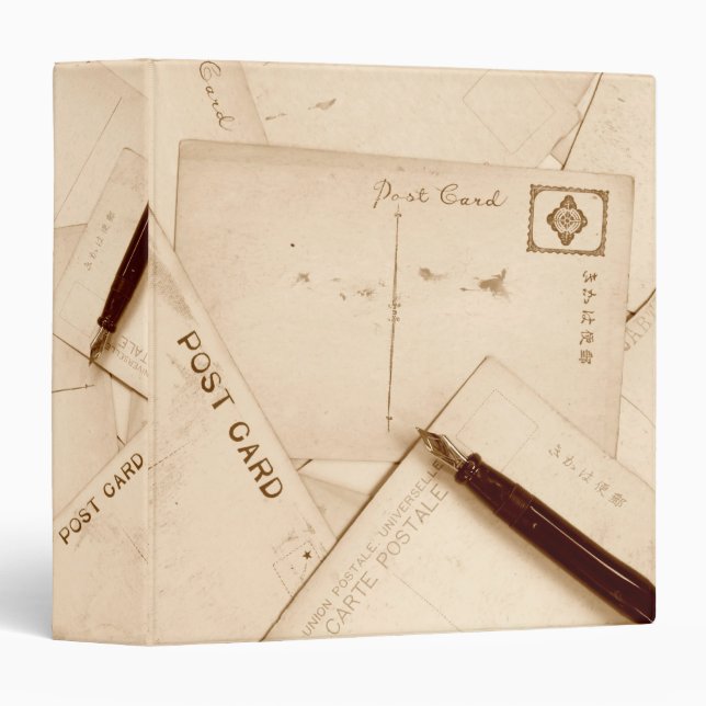 Old Postcards 1.5" Binder (Different Spine) (Front/Spine)