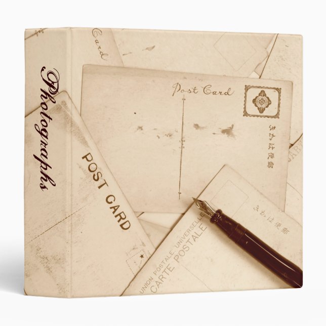 Old Postcards 1.5" Photo Album Binder (Front/Spine)