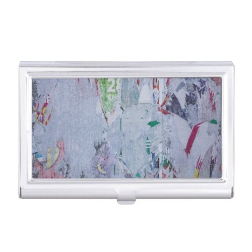 Old posters winter look white green grey red 28 business card case