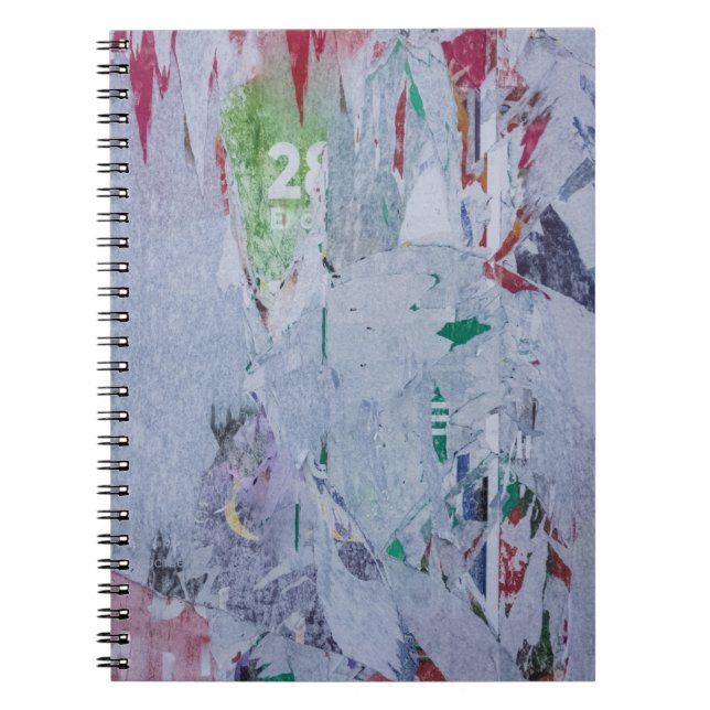 Old posters winter look white green grey red 28 notebook (Front)