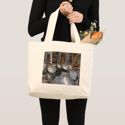 old pots and pans large tote bag