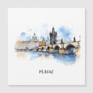 Old Prague, Charles bridge watercolor