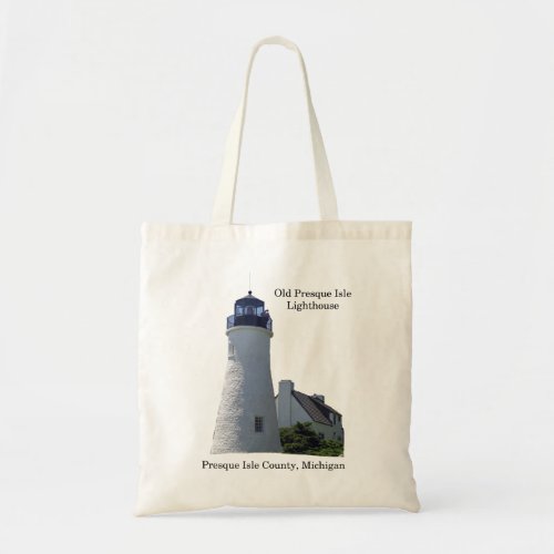 Old Presque Isle Lighthouse cut out tote bag
