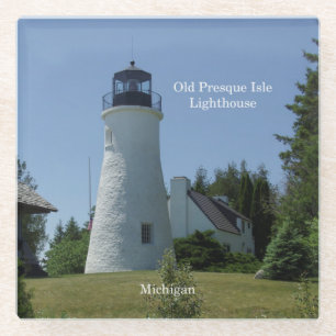 Old Presque Isle Lighthouse glass coaster