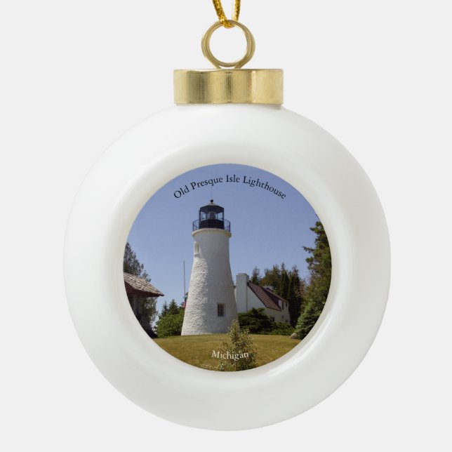 Old Presque Isle Lighthouse ornament (Front)