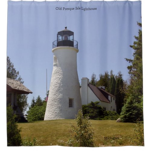 Old Presque Isle Lighthouse shower curtain