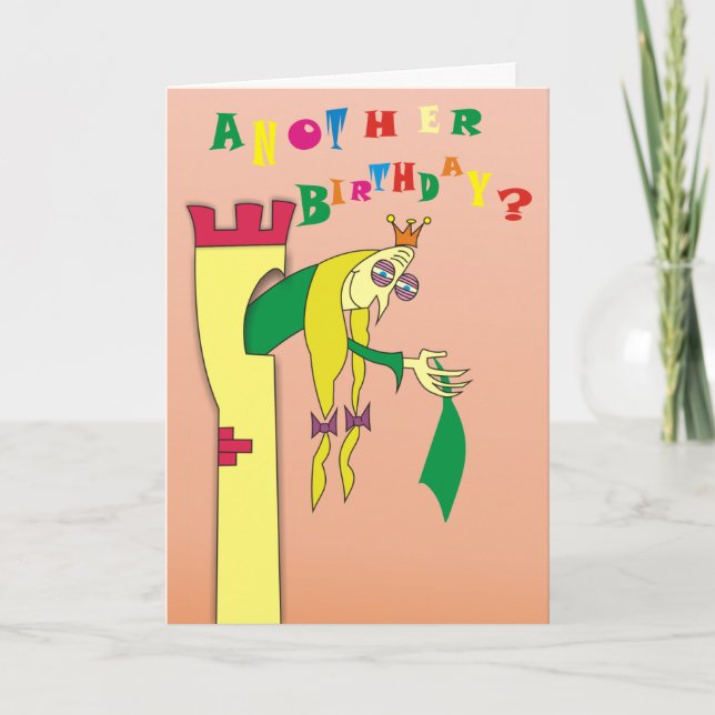 Old Princess in Tower Humorous Birthday Cards (Front)