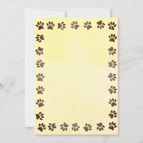 Old Print Paper Texture Paw Prints Base For Invitation