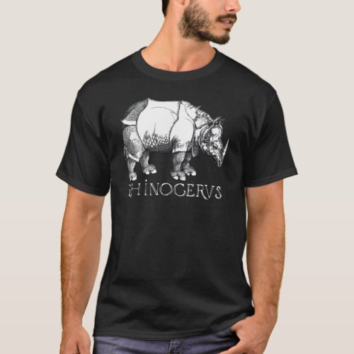 Old Print Rhinoceros Albrecht Durer T_Shirt